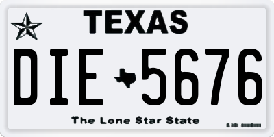 TX license plate DIE5676