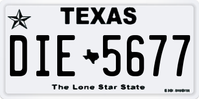 TX license plate DIE5677