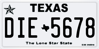 TX license plate DIE5678