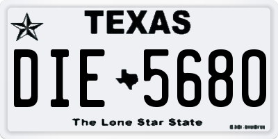 TX license plate DIE5680