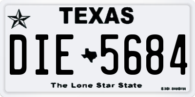 TX license plate DIE5684