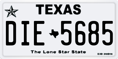 TX license plate DIE5685