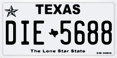 TX license plate DIE5688