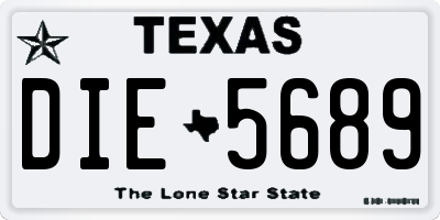 TX license plate DIE5689