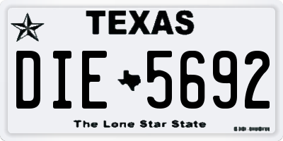 TX license plate DIE5692