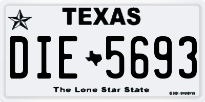 TX license plate DIE5693