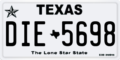TX license plate DIE5698