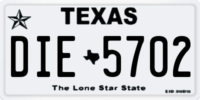 TX license plate DIE5702