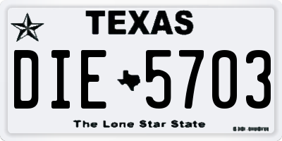 TX license plate DIE5703