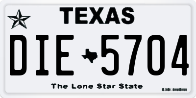 TX license plate DIE5704