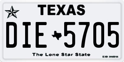 TX license plate DIE5705