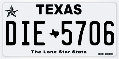 TX license plate DIE5706