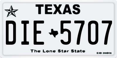 TX license plate DIE5707