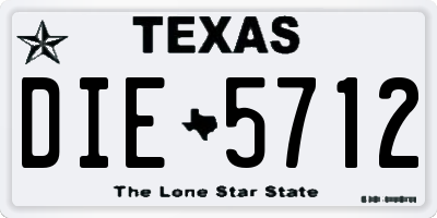 TX license plate DIE5712