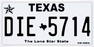 TX license plate DIE5714