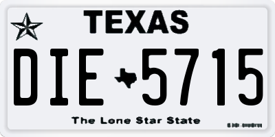 TX license plate DIE5715