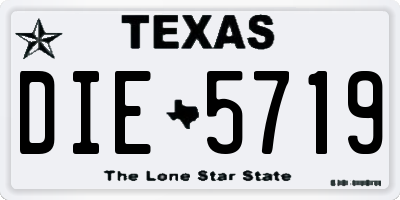TX license plate DIE5719