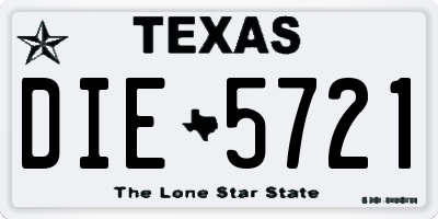 TX license plate DIE5721