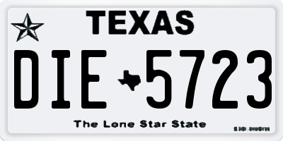 TX license plate DIE5723
