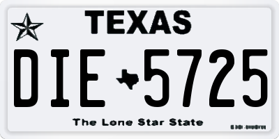 TX license plate DIE5725