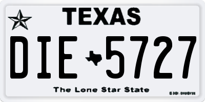 TX license plate DIE5727