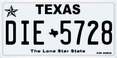 TX license plate DIE5728
