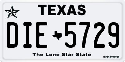 TX license plate DIE5729