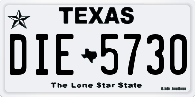 TX license plate DIE5730