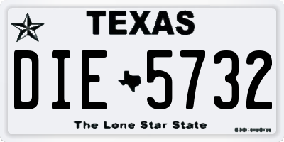 TX license plate DIE5732