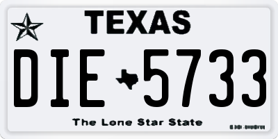 TX license plate DIE5733