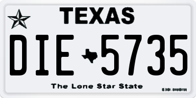TX license plate DIE5735