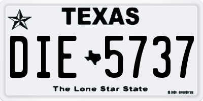 TX license plate DIE5737
