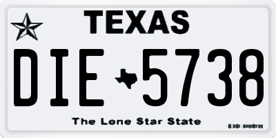TX license plate DIE5738