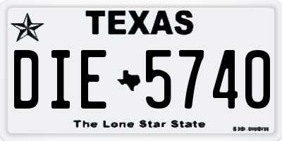 TX license plate DIE5740