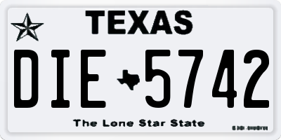 TX license plate DIE5742