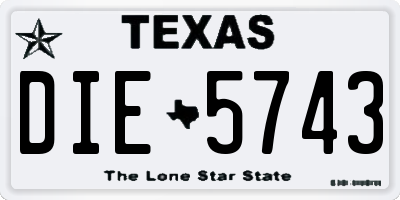 TX license plate DIE5743