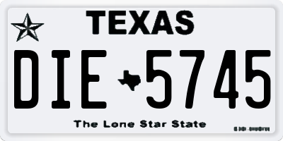 TX license plate DIE5745