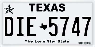 TX license plate DIE5747