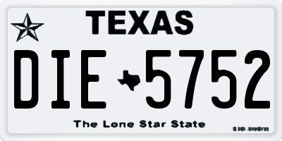 TX license plate DIE5752