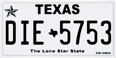 TX license plate DIE5753