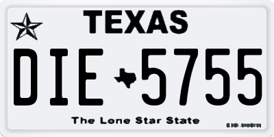 TX license plate DIE5755