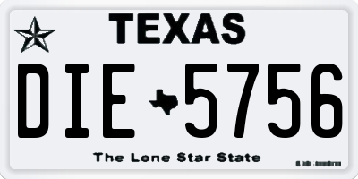 TX license plate DIE5756