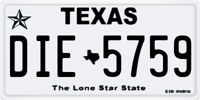 TX license plate DIE5759