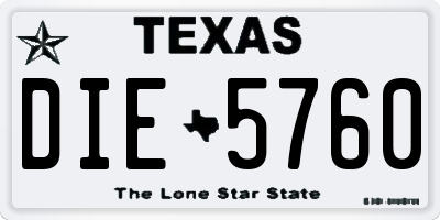 TX license plate DIE5760
