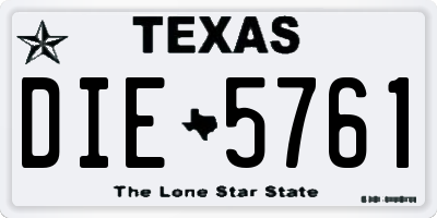 TX license plate DIE5761