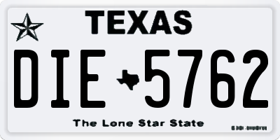 TX license plate DIE5762