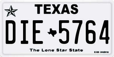 TX license plate DIE5764