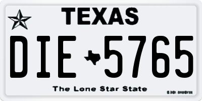 TX license plate DIE5765