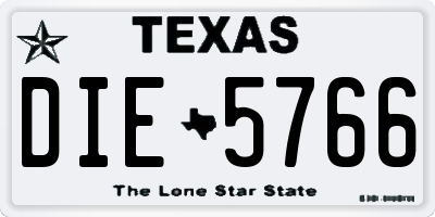 TX license plate DIE5766