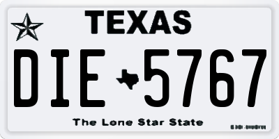 TX license plate DIE5767